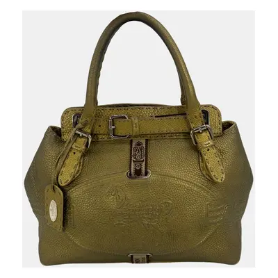 Fendi Selleria Villa Borghese Gold Leather Tote bag