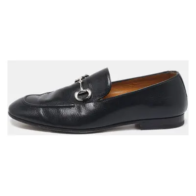 Gucci Black Leather Horsebit Donnie Loafers Size