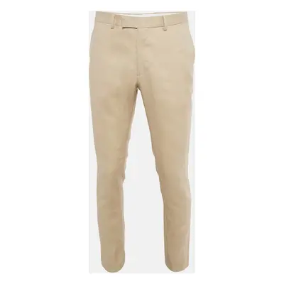 Sandro Cream Linen Regular Fit Trousers