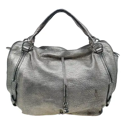 Celine Metallic Silver Leather Large Bittersweet Hobo