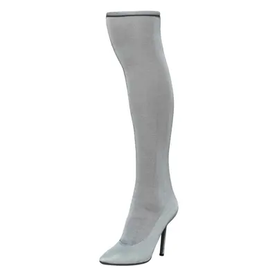 Vetements Grey Stretch Fabric Knee High Boots Size