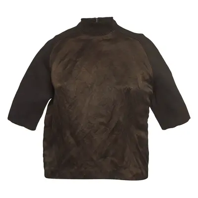 Louis Vuitton Brown Silk and Wool Blend Raglan Sleeves T-shirt