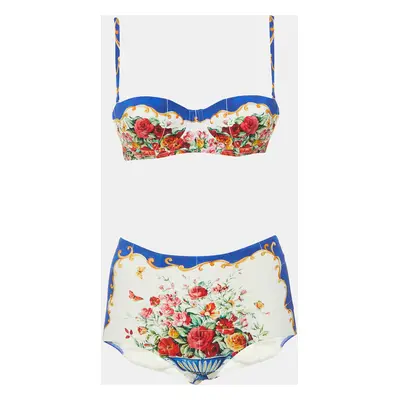 Dolce & Gabbana Beachwear Blue Majolica Print Jersey Bikini Set