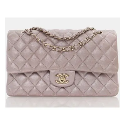 Chanel Medium Calfskin Metallic Pink Classic Double Flap