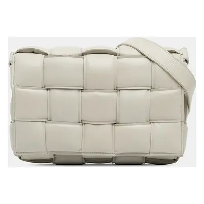 Bottega Veneta White Nappa Intrecciato Padded Cassette Crossbody