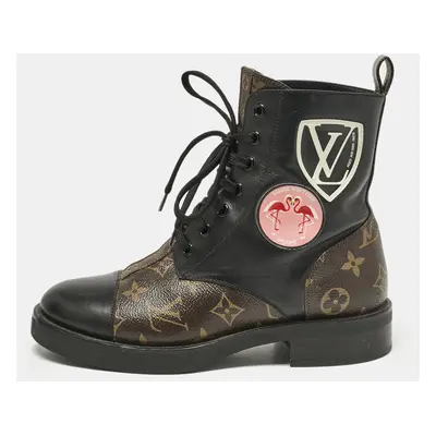 Louis Vuitton Monogram Canvas and Leather Wonderland Ranger Combat Boots Size