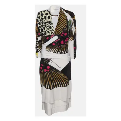 Roberto Cavalli Multicolor Printed Jersey Sheath Dress