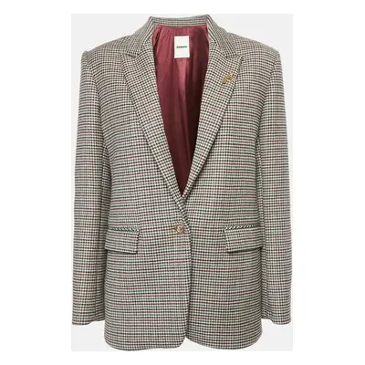 Sandro Multicolor Houndstooth Single Breasted Blazer