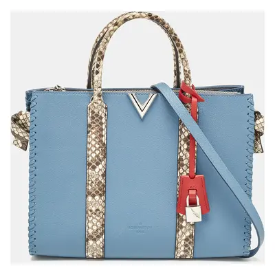 Louis Vuitton Bleu Glacier Leather and Python Very Tote