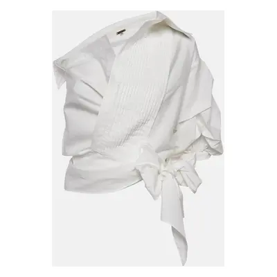 Johanna Ortiz White Cotton Asymmetric Jay Gatsby Shirt