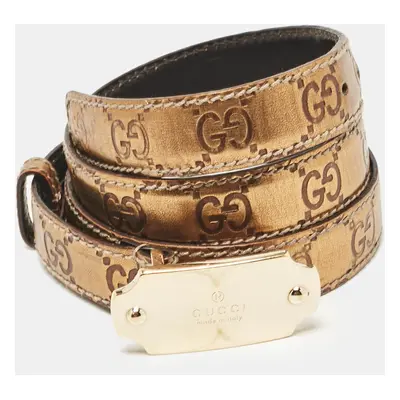 Gucci Bronze Guccissima Leather Slim Belt