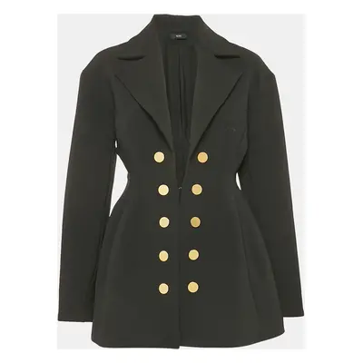 Ellery Black Gabardine Button Detail Coat