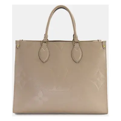 Louis Vuitton Tourterelle Monogram Empreinte On The Go Mm Tote Bag