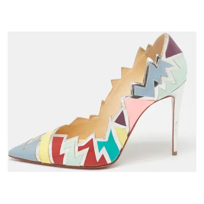 Christian Louboutin Multicolor Patent Leather Explotek Zig-Zag Pumps Size