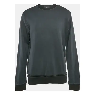 Stone Island Black Printed Cotton Crew Neck Sweatshirt