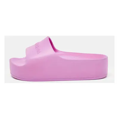 Balenciaga Pink Rubber Platform Chunky Slide Sandals Size