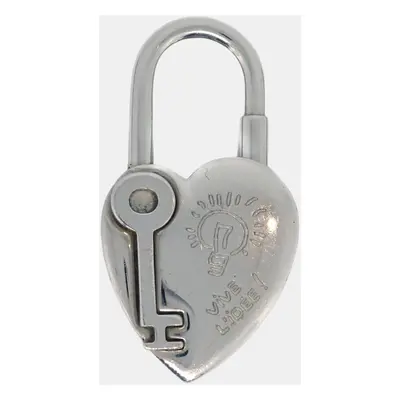 Hermes Silver Plated Annee De La Fantaisie Cadena Padlock Bag Charm