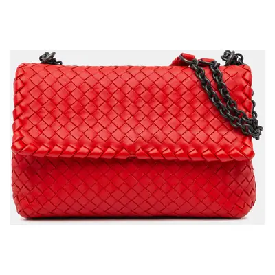 Bottega Veneta Red Small Nappa Intrecciato Olimpia