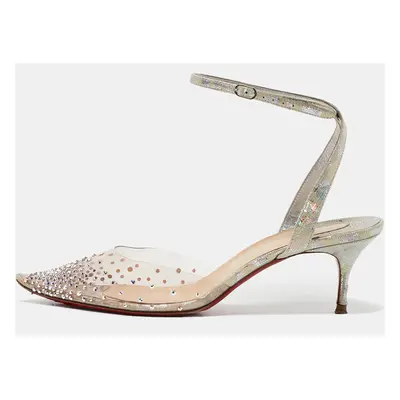 Christian Louboutin Transparent PVC Spikaqueen Ankle Wrap Pumps Size