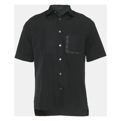 Louis Vuitton Black Cotton Pocket Detail Short-Sleeve Shirt