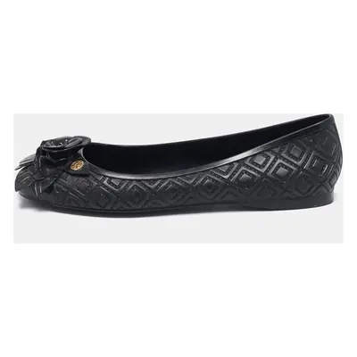 Tory Burch Black Jelly Blossom Ballet Flat Size 38.5