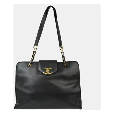 Chanel Black Calfskin Supermodel Shoulder Bag