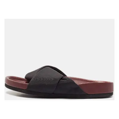 Celine Black Neoprene Crossover Flat Slides Size