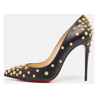 Christian Louboutin Black Leather Aimantaclou Pumps Size