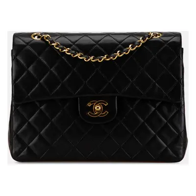 Chanel Black Medium Tall Classic Lambskin Double Flap