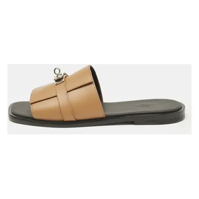 Hermès Brown Leather Gabriel Sandals Size