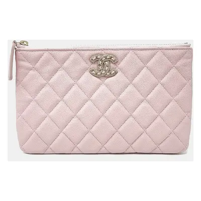 Chanel Pink Leather Pouch Bag