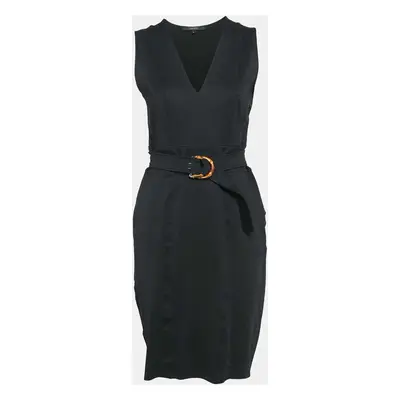 Gucci Black Jersey Belted Sleeveless Mini Dress