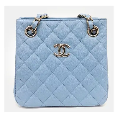 Chanel Blue Leather Classic Mini Bucket Bag