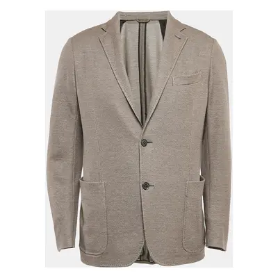 Ermenegildo Zegna Brown Jersey Single Breasted Blazer