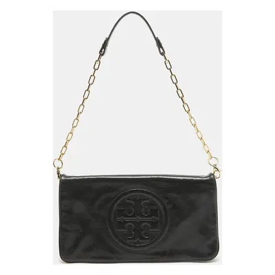 Tory Burch Black Leather Reva Chain Clutch