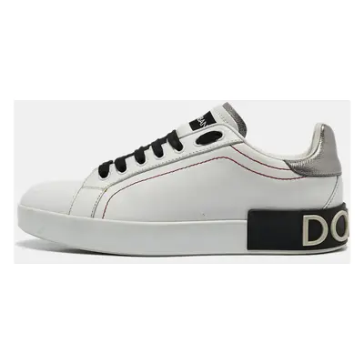 Dolce & Gabbana White Leather Portofino Low Top Sneakers Size