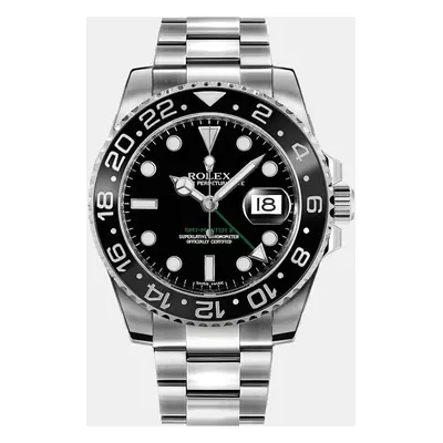 Rolex Black Stainless Steel GMT Master II Men's Wristwatch mm