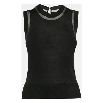 D&G Black Silk and Lurex Knit Sleeveless Top