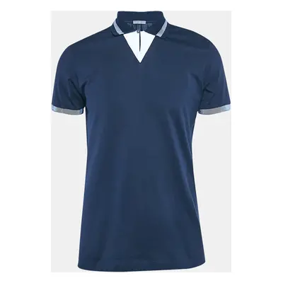 Bottega Veneta Navy Blue Jersey Collared T-Shirt