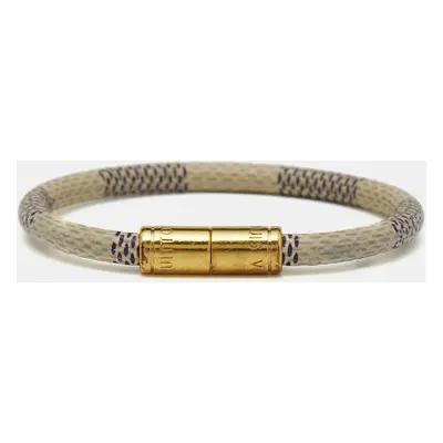 Louis Vuitton Keep It Grey Canvas Gold Tone Bracelet