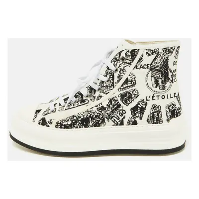 Dior Black/White Canvas Walk'n'dior High Top Sneakers Size