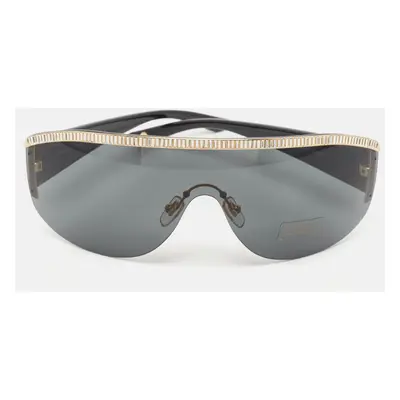 Versace Black/Yellow Gradient MOD. 4232-B Crystals Shield Sunglasses