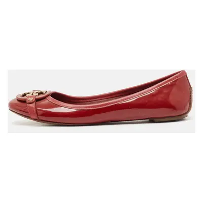 Tory Burch Red Patent Leather Aaden Ballet Flats Size