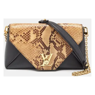 Louis Vuitton Black/Beige Python and Leather Love Note Bag