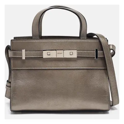 Saint Laurent Metallic Leather Nano Manhattan Tote