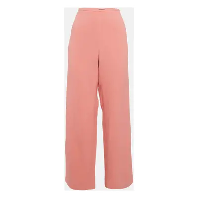 Emporio Armani Pink Crepe Wide-Leg Trousers