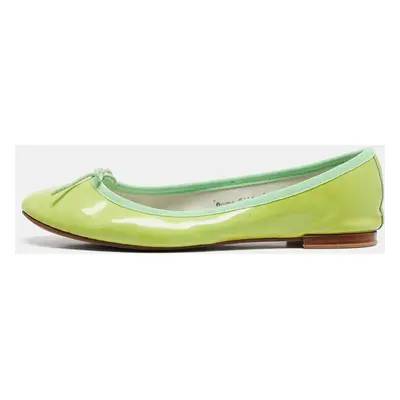 Repetto Neon Green Patent Leather Bow Ballet Flats Size 38.5