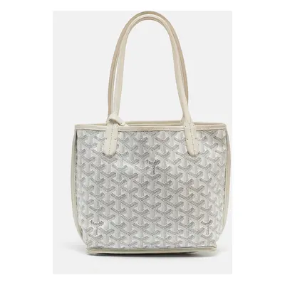 Goyard White Goyardine Coated Canvas Mini Reversible Anjou Tote