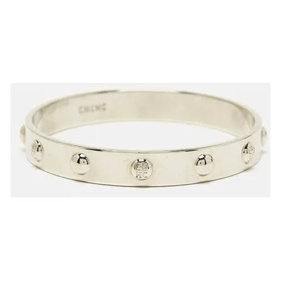 Carolina Herrera CH Silver Tone Bangle Bracelet