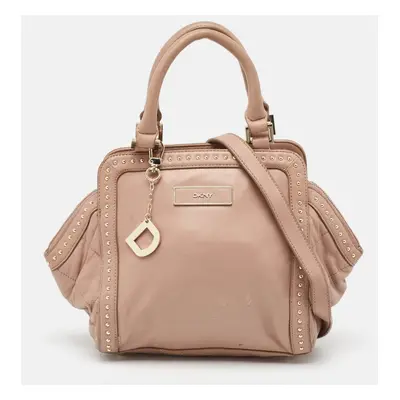 DKNY Old Rose Leather Studded Satchel